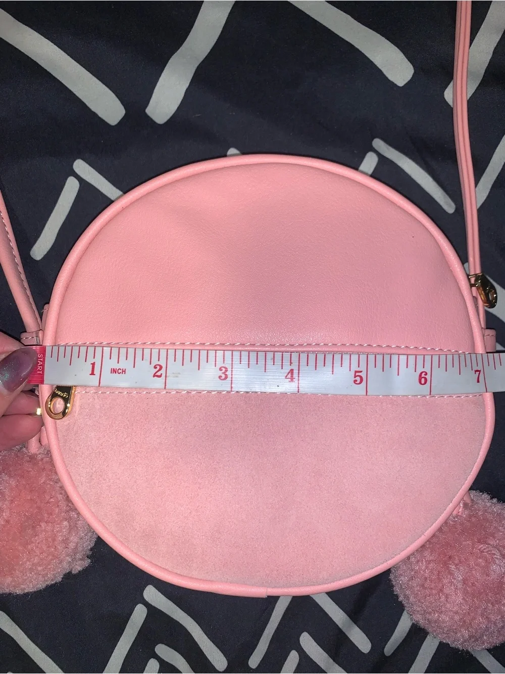 Never Worn Ban.do Leather Circle Pom Pom Crossbody Bag